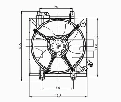 TYC A/C Condenser Fan Assembly 610550