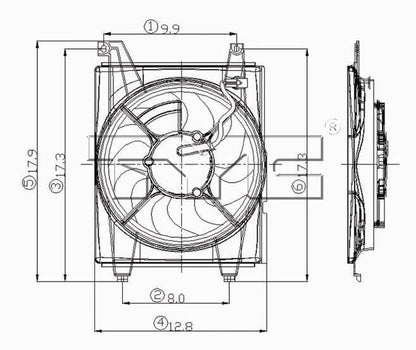 TYC A/C Condenser Fan Assembly 610580