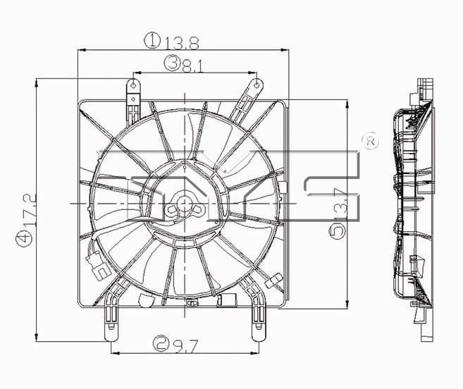 TYC A/C Condenser Fan Assembly