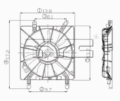 TYC A/C Condenser Fan Assembly