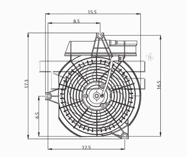 TYC A/C Condenser Fan Assembly 610610