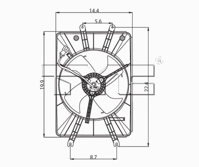 TYC A/C Condenser Fan Assembly