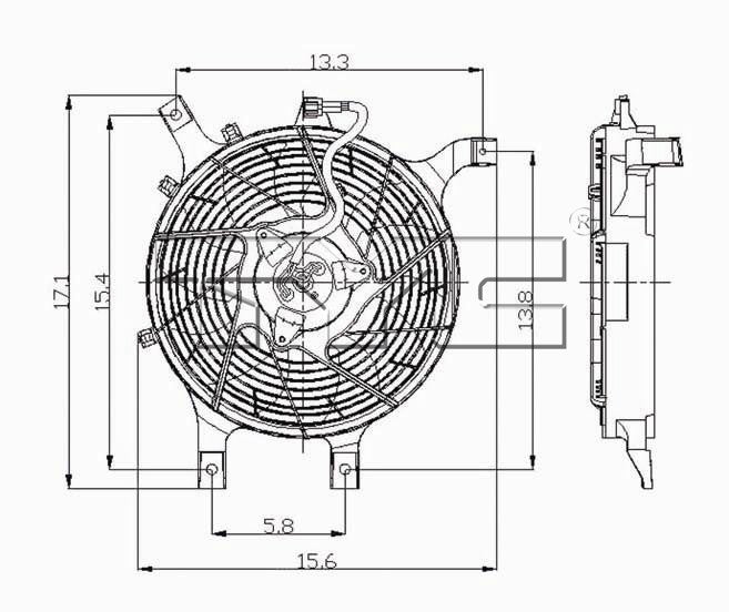 TYC A/C Condenser Fan Assembly