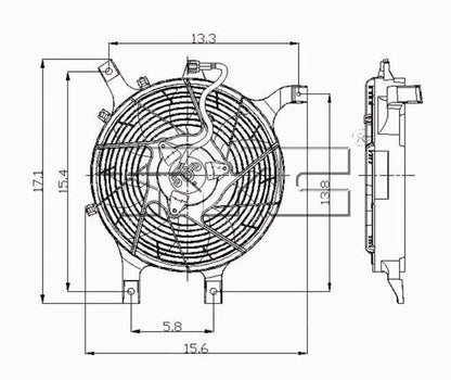 TYC A/C Condenser Fan Assembly
