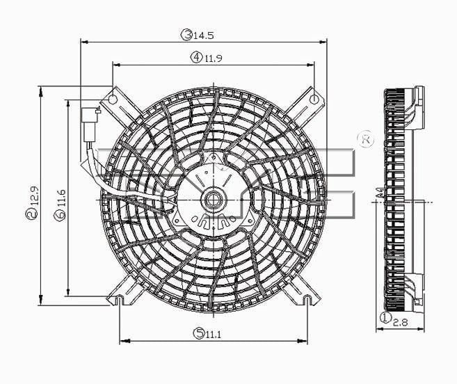 TYC A/C Condenser Fan Assembly 610660 image 2