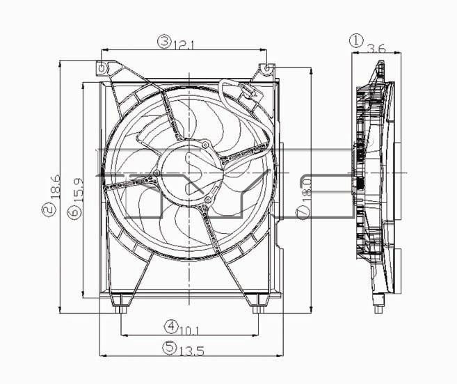 TYC A/C Condenser Fan Assembly 610700 image 2