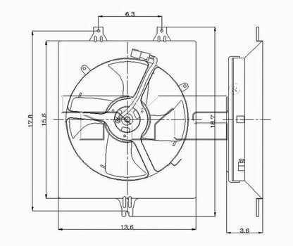 TYC A/C Condenser Fan Assembly 610710