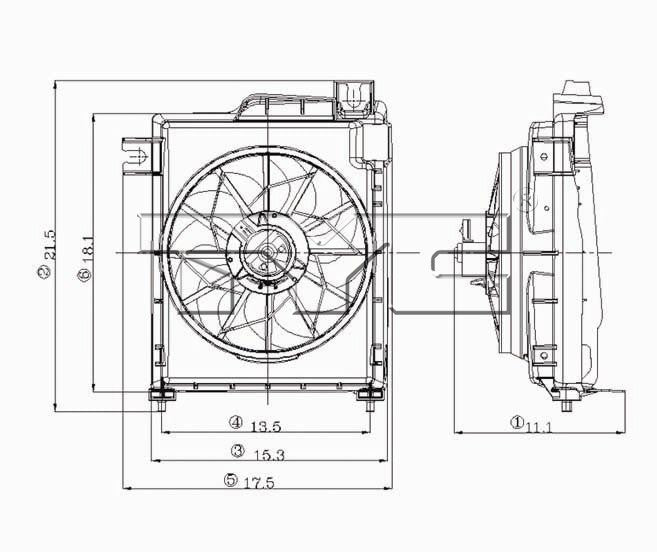 TYC A/C Condenser Fan Assembly 610730