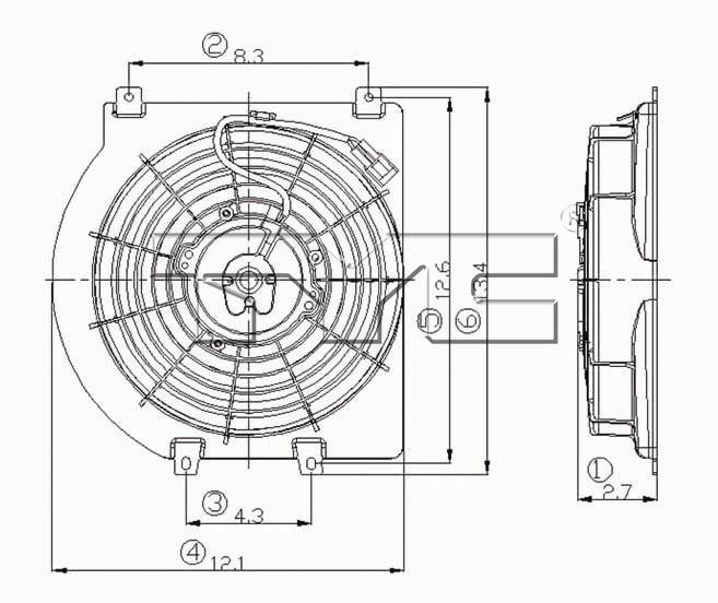 TYC A/C Condenser Fan Assembly 610740 image 2