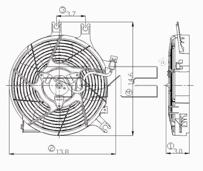 TYC A/C Condenser Fan Assembly 610770