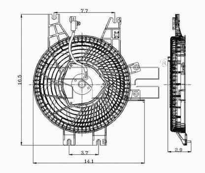 TYC A/C Condenser Fan Assembly