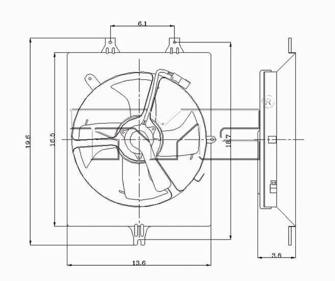TYC A/C Condenser Fan Assembly