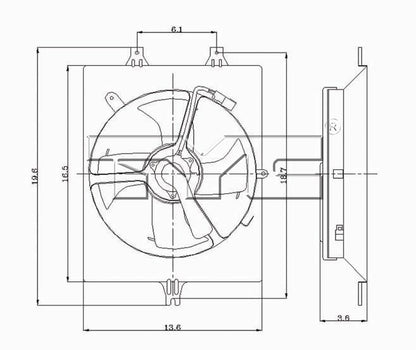 TYC A/C Condenser Fan Assembly