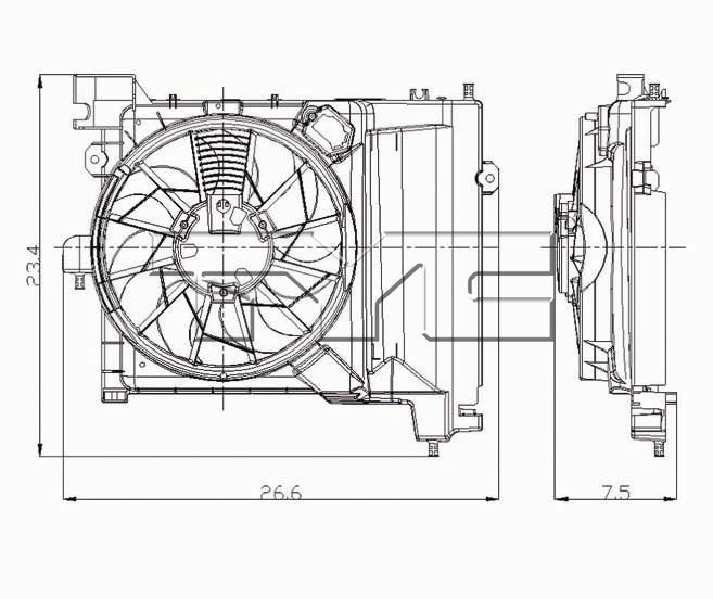 TYC A/C Condenser Fan Assembly 610830