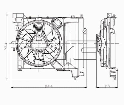TYC A/C Condenser Fan Assembly 610830