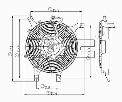 TYC A/C Condenser Fan Assembly 610860