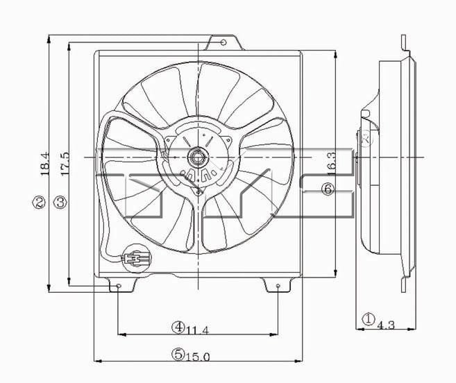 TYC A/C Condenser Fan Assembly 610870