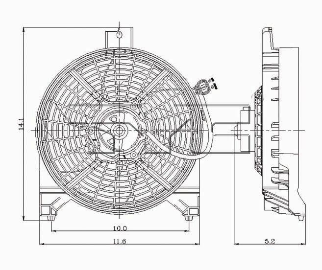 TYC A/C Condenser Fan Assembly