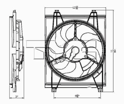 TYC A/C Condenser Fan Assembly 610890