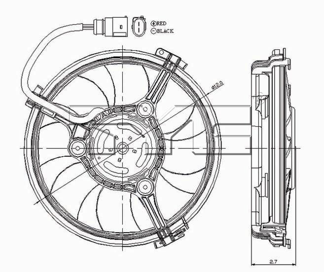 TYC A/C Condenser Fan Assembly 610900