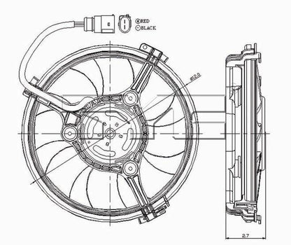 TYC A/C Condenser Fan Assembly 610900