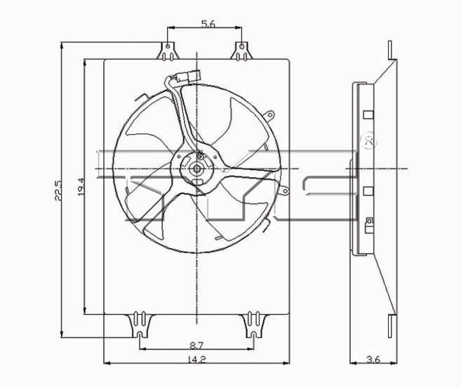 TYC A/C Condenser Fan Assembly