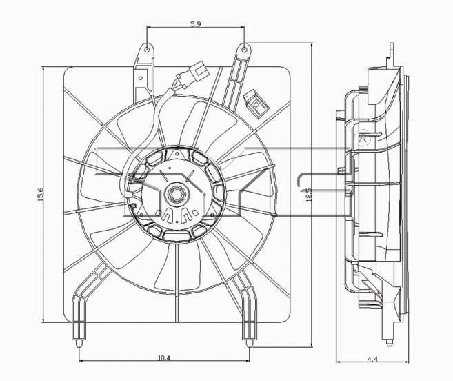 TYC A/C Condenser Fan Assembly