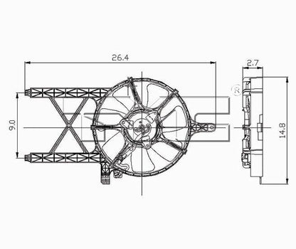 TYC A/C Condenser Fan Assembly