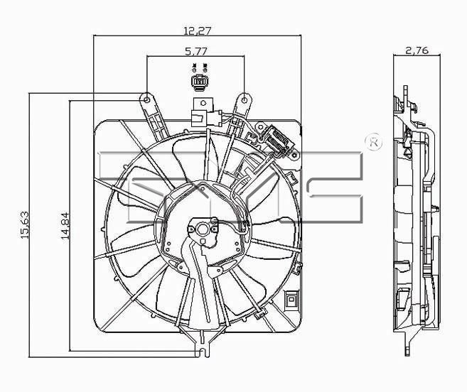 TYC A/C Condenser Fan Assembly 611010