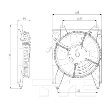 TYC A/C Condenser Fan Assembly 611020