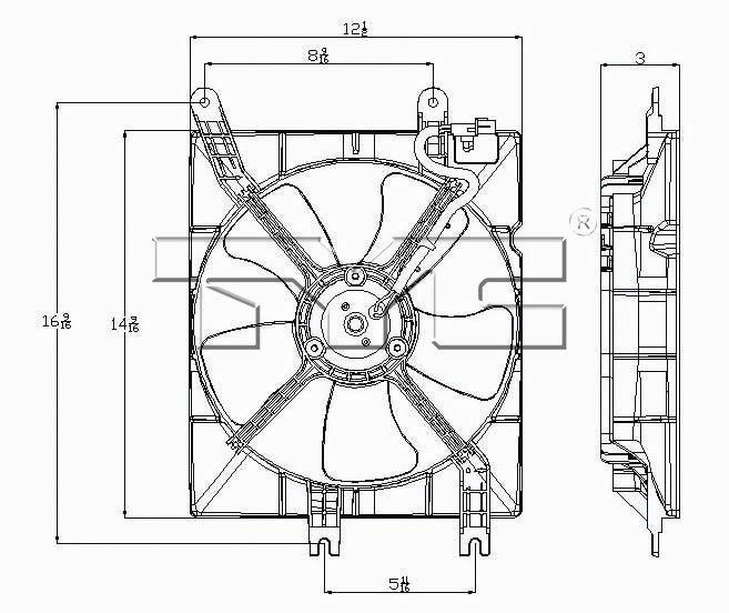 TYC A/C Condenser Fan Assembly 611050 image 2