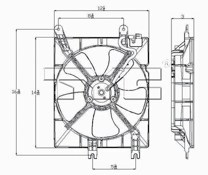 TYC A/C Condenser Fan Assembly 611050 image 2