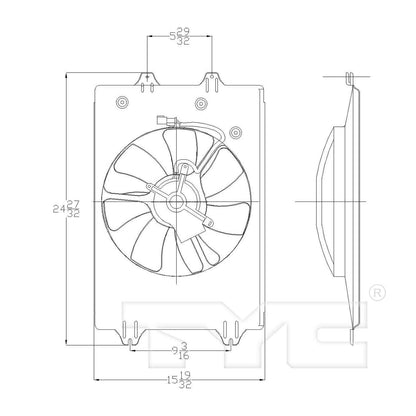 TYC A/C Condenser Fan Assembly 611060