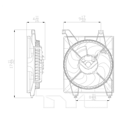 TYC A/C Condenser Fan Assembly 611080