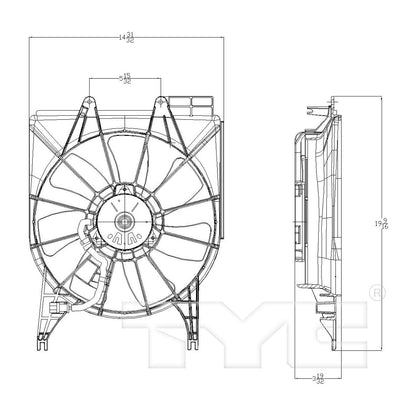 TYC A/C Condenser Fan Assembly 611120