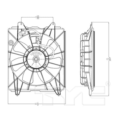 TYC A/C Condenser Fan Assembly 611140