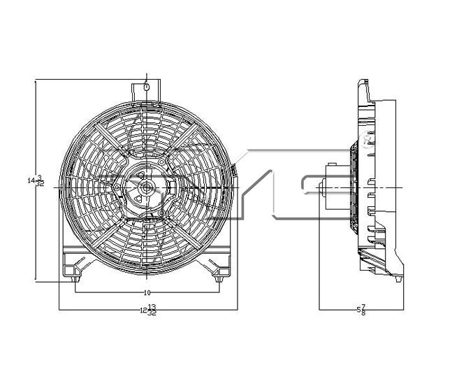 TYC A/C Condenser Fan Assembly