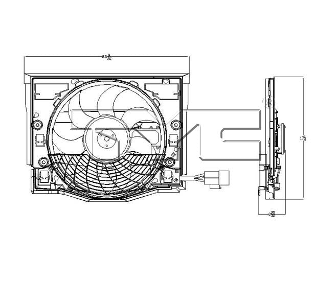 TYC A/C Condenser Fan Assembly 611190