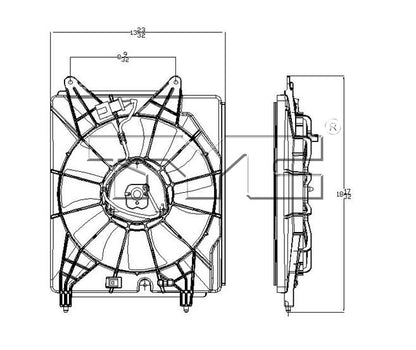 TYC A/C Condenser Fan Assembly 611200