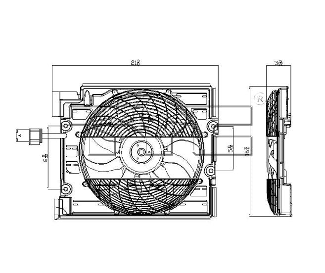 TYC A/C Condenser Fan Assembly 611220