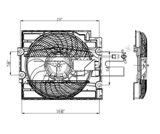 TYC A/C Condenser Fan Assembly 611240