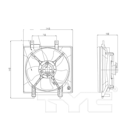 TYC A/C Condenser Fan Assembly 611250