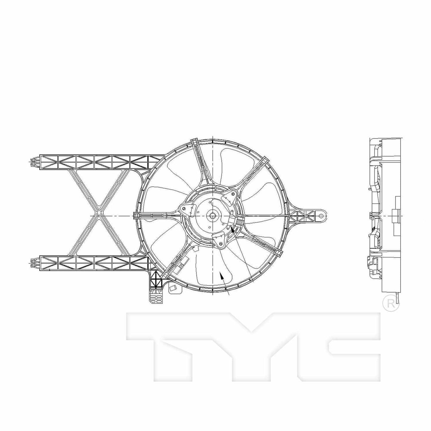 TYC A/C Condenser Fan Assembly