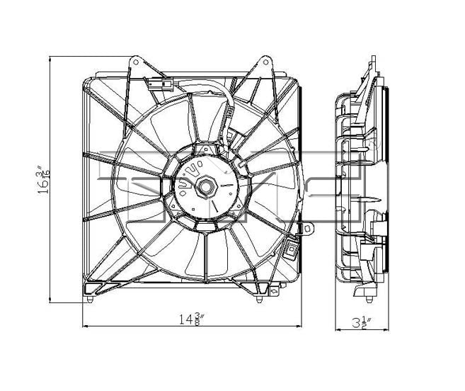 TYC A/C Condenser Fan Assembly