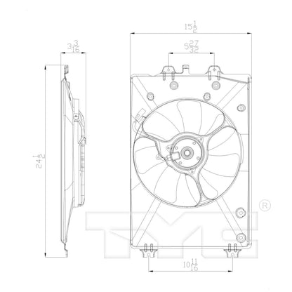 TYC A/C Condenser Fan Assembly 611370