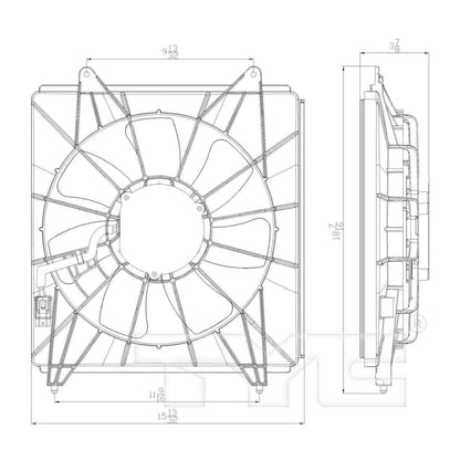 TYC A/C Condenser Fan Assembly
