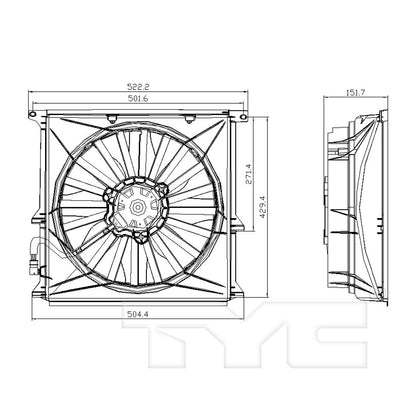 TYC A/C Condenser Fan Assembly 611440