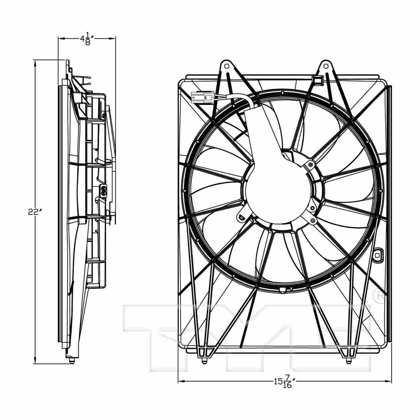 TYC A/C Condenser Fan Assembly 611490