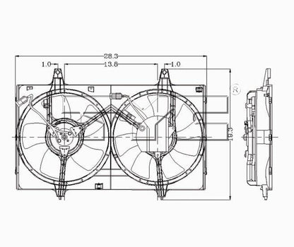 TYC Dual Radiator and Condenser Fan Assembly 620050