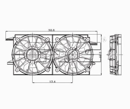 TYC Dual Radiator and Condenser Fan Assembly 620090